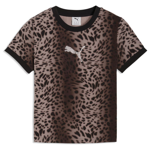 Puma Γυναικεία κοντομάνικη μπλούζα Essentials Graphics Leo Luxe Bedazzled Slim Tee